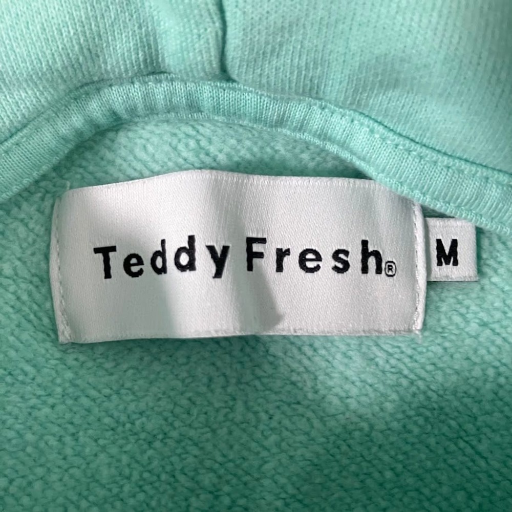 Teddy Fresh Colorblock Hoodie Mint Pink Lavender Embroidered Bear Logo Mens M - Picture 2 of 11